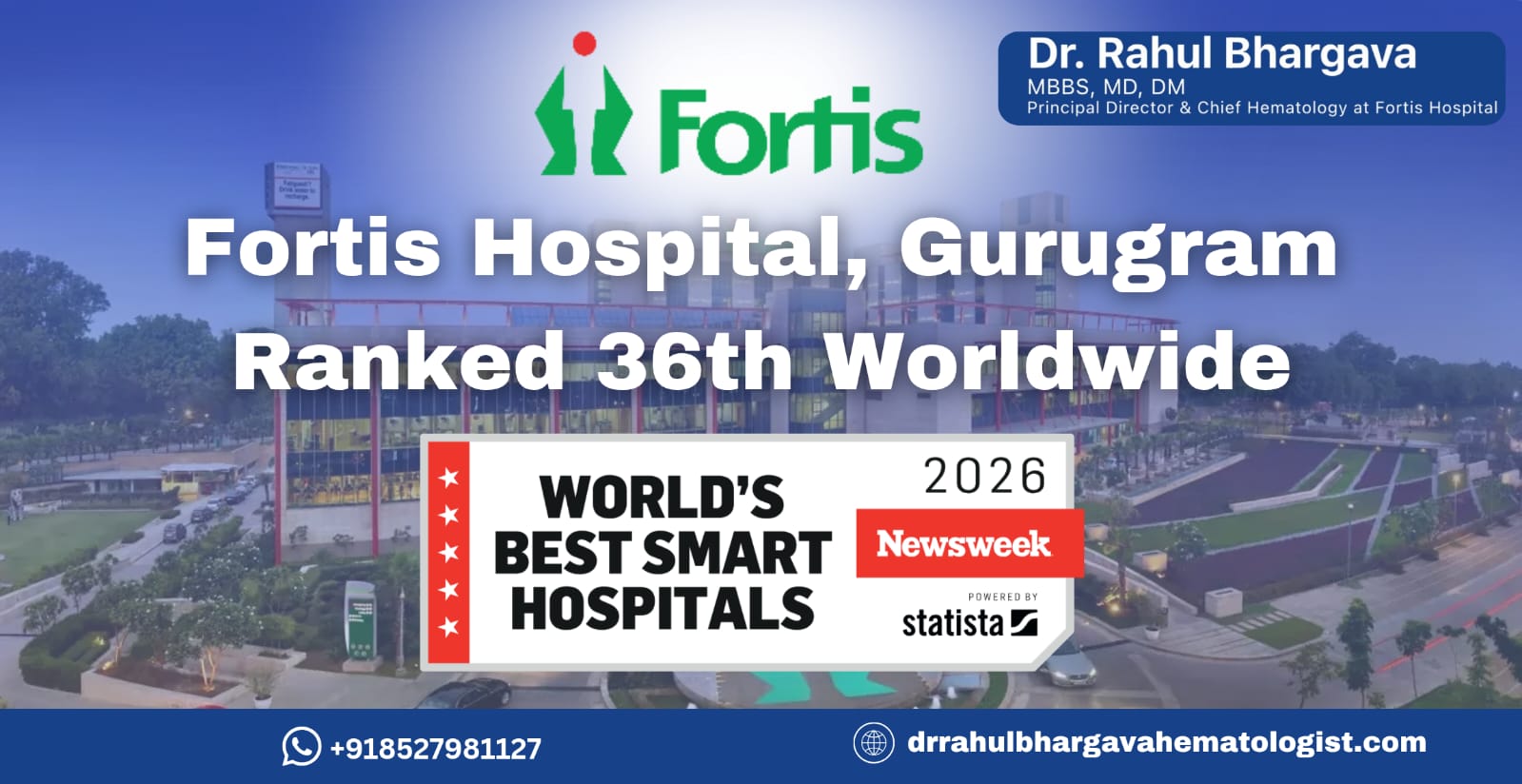 Fortis Gurugram Enters the Global Elite: Only Indian Hospital in World’s Best Smart Hospitals 2026